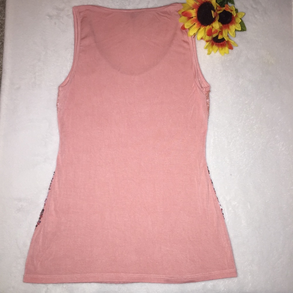 ❌SOLD❌Charlotte Russe Coral Ombré Sparkly Tank - Picture 2 of 6